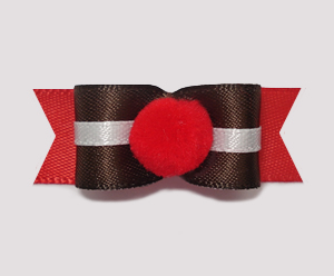 #1021 - 5/8" Dog Bow - Cute Pom-Pom, Rudolph's Red Nose