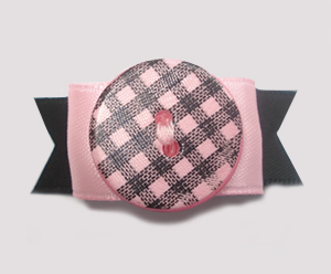 #1339 - 5/8" Dog Bow - Girly Plaid, Pink & Black