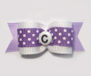 #1514 - 5/8" Dog Bow - Custom - Purple Dots - Choose Your Letter #1514 - 5/8" Dog Bow - Custom - Purple Dots - Choose Your Letter