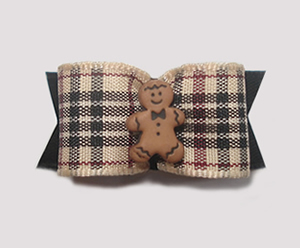#1611 - 5/8" Dog Bow - Sweet Gingerbread, Classic Burberry*
