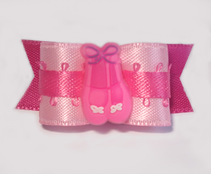#1636 - 5/8" Dog Bow - Ballet Slippers, Pink on Pink