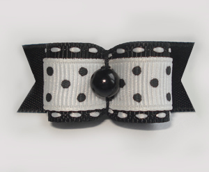 #1678 - 5/8" Dog Bow - Chic Black & White, Stitch & Dots