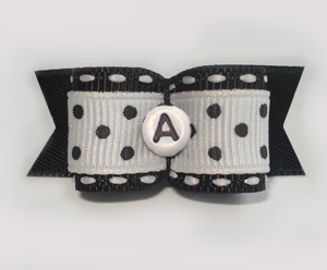 #1786 - 5/8" Custom - Chic B/W Stitch/Dots - Choose Your Letter #1786 - 5/8" Custom - Chic B/W Stitch/Dots - Choose Your Letter
