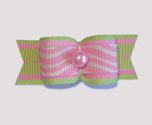 #1794 - 5/8" Dog Bow - Custom - Squigglies, Pink or Pearl #1794 - 5/8" Dog Bow - Custom - Squigglies, Pink or Pearl