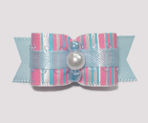 #1812 - 5/8" Dog Bow - Sweet Cotton Candy, Baby Blue, Pearl