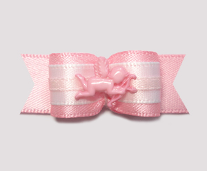#2017 - 5/8" Dog Bow - Adorable Baby Pink Cupid, Pink Satin