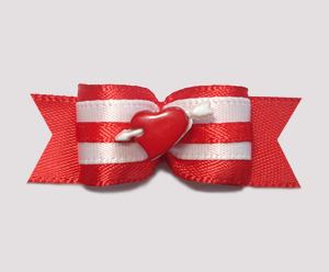 #2020 - 5/8" Dog Bow - Red Heart, White Cupid's Arrow