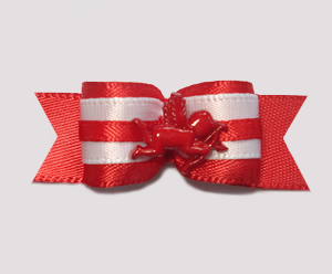 #2021 - 5/8" Dog Bow - Sweet Red Cupid, Red Satin