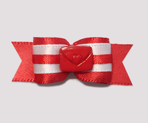#2022 - 5/8" Dog Bow - Love Letter, Red Satin