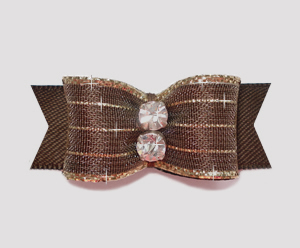 #2172 - 5/8" Dog Bow - Razzle Dazzle, Chocolate Brown