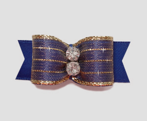 #2173 - 5/8" Dog Bow - Razzle Dazzle, Royal Blue