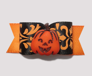 #2255 - 5/8" Dog Bow - Beautiful Halloween/Fall Pumpkin
