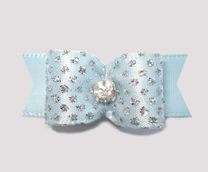 #2274 - 5/8" Dog Bow - Princess Sparkle & Bling, Soft Blue