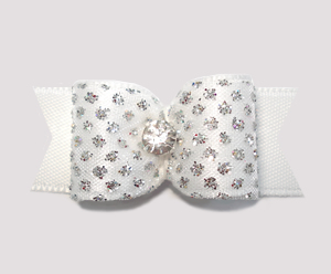 #2275 - 5/8" Dog Bow - Princess Sparkle & Bling, Angelic White