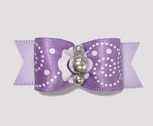 #2321 - 5/8" Dog Bow - Unique Purple/White Swirl, Silver