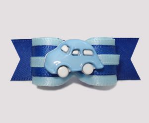 #2623 - 5/8" Dog Bow - Zoom, Zoom, Here I Come! Cute Blue Car