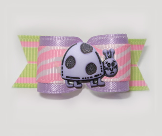 #B1599 - 5/8" Dog Bow - Lime Green , Purple/Lime/Pink, Ladybug