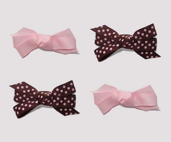 #BAR01090 - Dog Bows with Barrettes - Strawberry & Chocolate