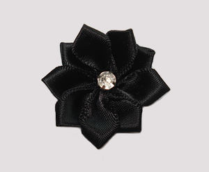 #PP080 - Pretty Petals Barrette - Satin Flower, Midnight Black