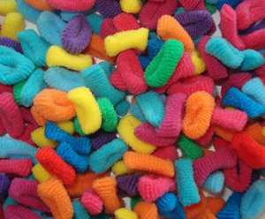 #SF0042 - MINI Scrunchies - Assorted, Bright Colors, 35 pc