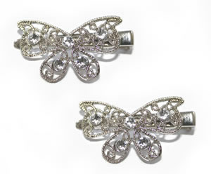 #ASPKLBT157 - Uptown Sparkle, Butterfly Bow Clips with Bling