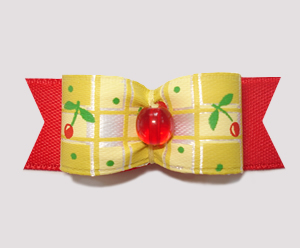 #0797 - 5/8" Dog Bow - Sunny Yellow/Red, Cherry Delight