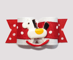 #0819 - 5/8" Dog Bow - Red/White Dots, Sweet Rocking Horse