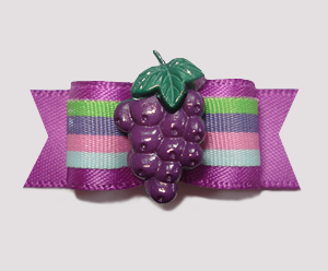 #0828 - 5/8" Dog Bow - Groovy Grapes, Fun Stripes