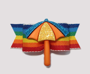 #0839 - 5/8" Dog Bow - Beach Towel Umbrella, Bold Stripes