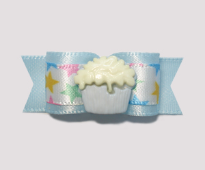 #0925 - 5/8" Dog Bow - My Little Cupcake Star, Pale Blue