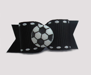 #1270 - 5/8" Dog Bow - Soccer, Black & White