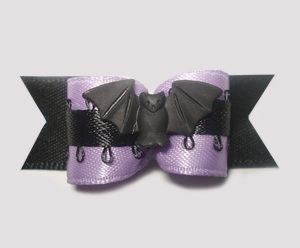 #1318 - 5/8" Dog Bow - Exotic Bat, Purple & Black
