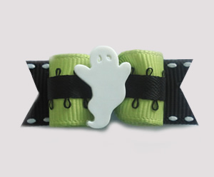 #1360 - 5/8" Dog Bow - Cool Ghost, Green & Black