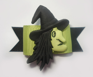 #1370 - 5/8" Dog Bow - Scary Wicked Witch