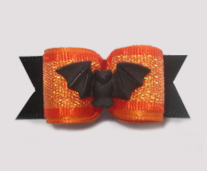 #1396 - 5/8" Dog Bow - Beautiful Bat, Orange Shimmer