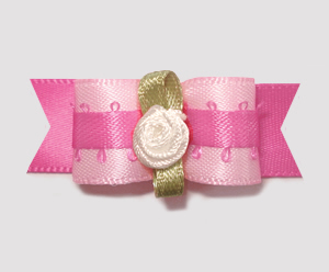 #1970 - 5/8" Dog Bow - Pretty in Pink, Rosette