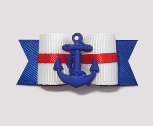 #1987 - 5/8" Dog Bow - Classic Nautical, Blue Anchor