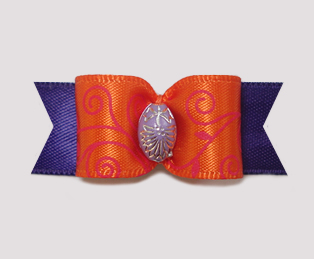 #1991 - 5/8" Dog Bow - Magical Swirl, Orange & Purple