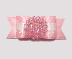 #2000 - 5/8" Dog Bow - Baby Pink Bling!