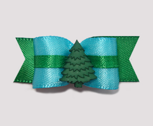 #2050 - 5/8" Dog Bow - Very Cool Evergreen, Blue/Green