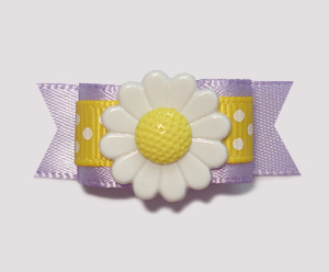 #2068 - 5/8" Dog Bow - Daisy Delight, Daffodil Yellow & Lavender
