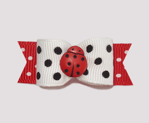 #2146 - 5/8" Dog Bow - Classic and Fun Ladybug