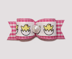 #2153 - 5/8" Dog Bow - Sweet Country Chicks, Pink Gingham