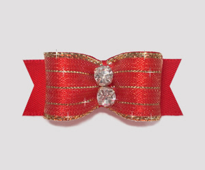 #2185 - 5/8" Dog Bow - Razzle Dazzle, Candy Apple Red