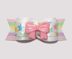 #2222 - 5/8" Dog Bow - My Little Girl Star, Pink Bow
