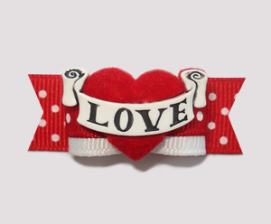 #2240 - 5/8" Dog Bow - Gorgeous and Unique "Love" Banner Bow
