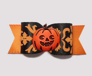 #2255 - 5/8" Dog Bow - Beautiful Halloween/Fall Pumpkin