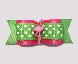 #2261 - 5/8" Dog Bow - Pink, Summer Green, Cute Dots, Flamingo