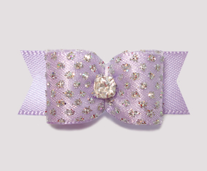#2276 - 5/8" Dog Bow - Princess Sparkle & Bling, Soft Lavender