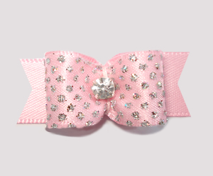 #2277 - 5/8" Dog Bow - Princess Sparkle & Bling, Soft Pink